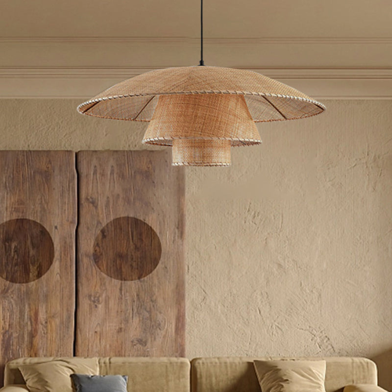 Vintage Rattan Layers Pendant Lights Home Decor