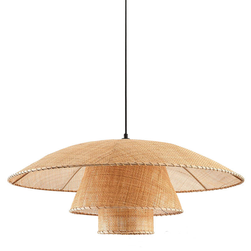 Vintage Rattan Layers Pendant Lights Home Decor
