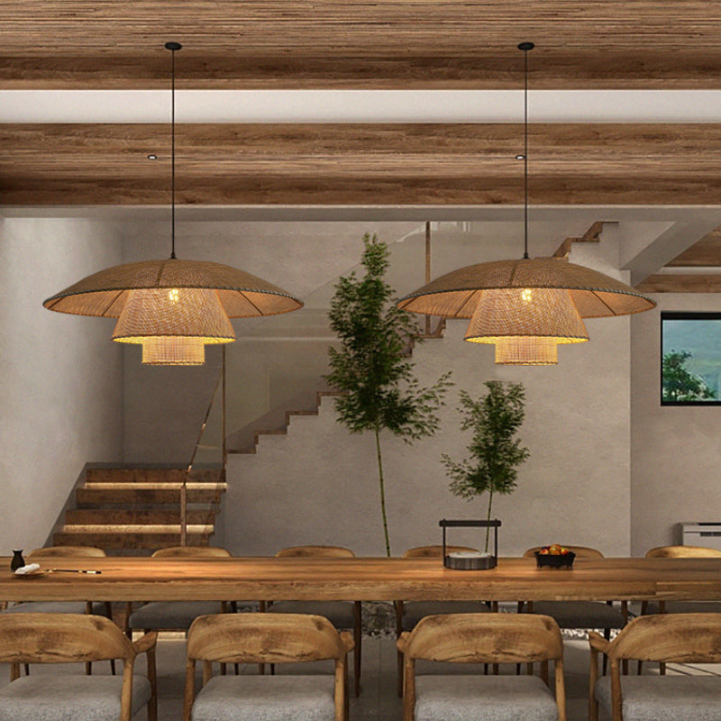 Vintage Rattan Layers Pendant Lights Home Decor