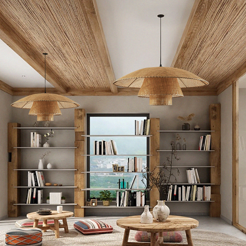 Vintage Rattan Layers Pendant Lights Home Decor