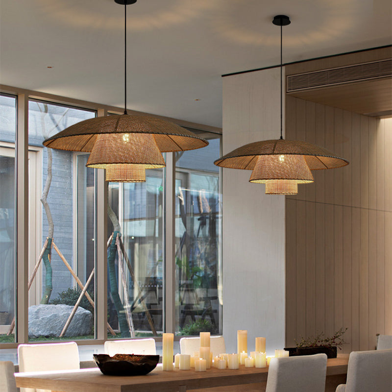 Vintage Rattan Layers Pendant Lights Home Decor