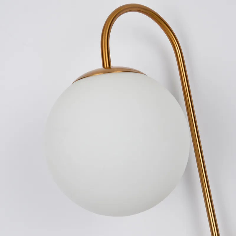 Modern Wall Lamp White Globe Glass Shade 2-Light