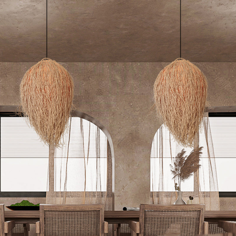 Grass Pendant Lights Handmade Lampshade for Farmhouse