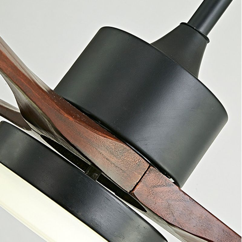 Contemporary Ceiling Fan Light Fixture Wooden LED Ceiling Lamp 42''