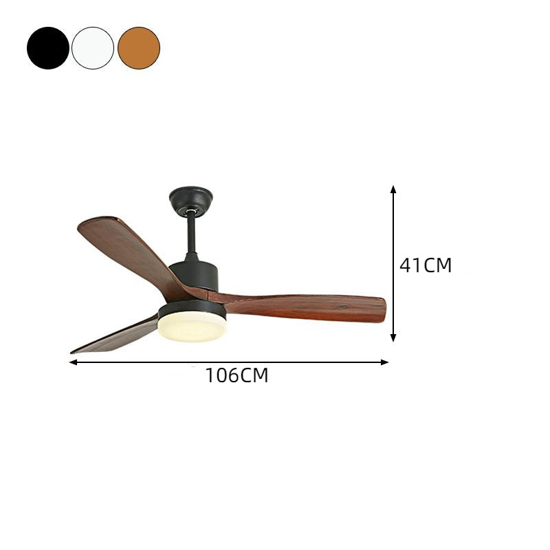 Contemporary Ceiling Fan Light Fixture Wooden LED Ceiling Lamp 42''