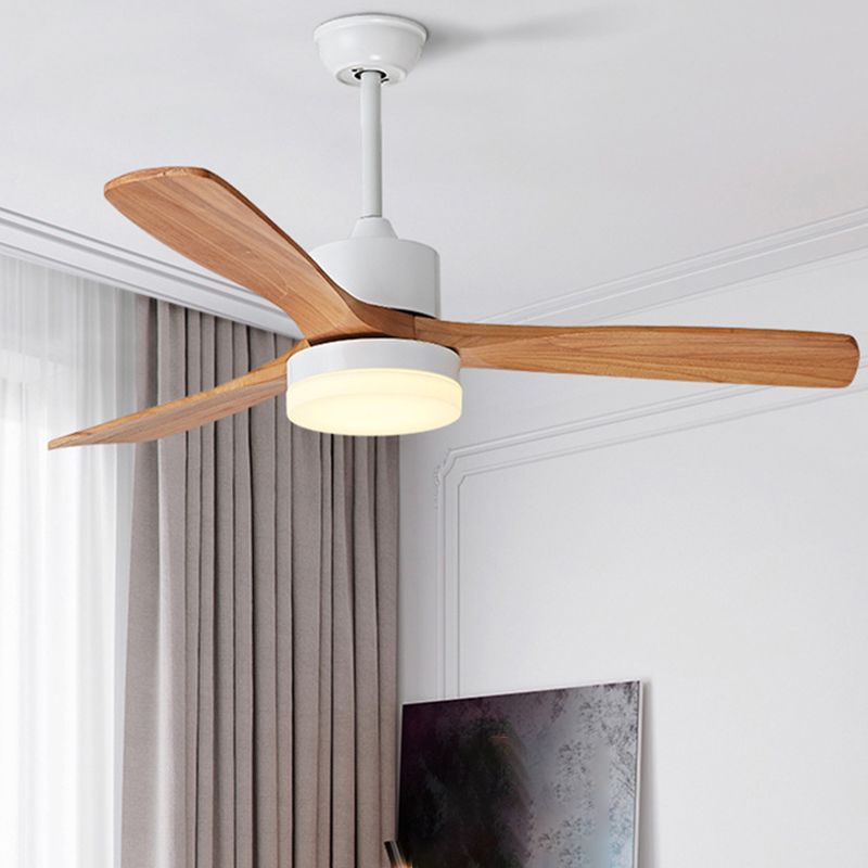 Contemporary Ceiling Fan Light Fixture Wooden LED Ceiling Lamp 42''