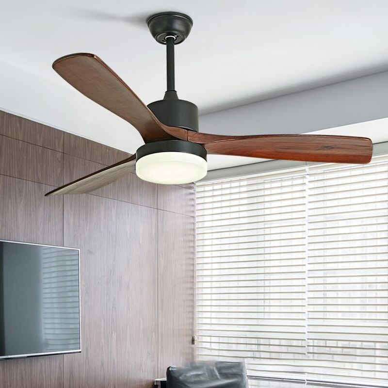 Contemporary Ceiling Fan Light Fixture Wooden LED Ceiling Lamp 42''