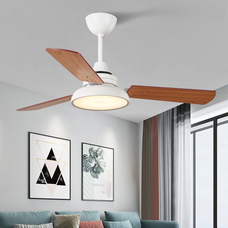 48'' Ceiling Fan Modern Wood Blade Fan Lighting in 4 Colors