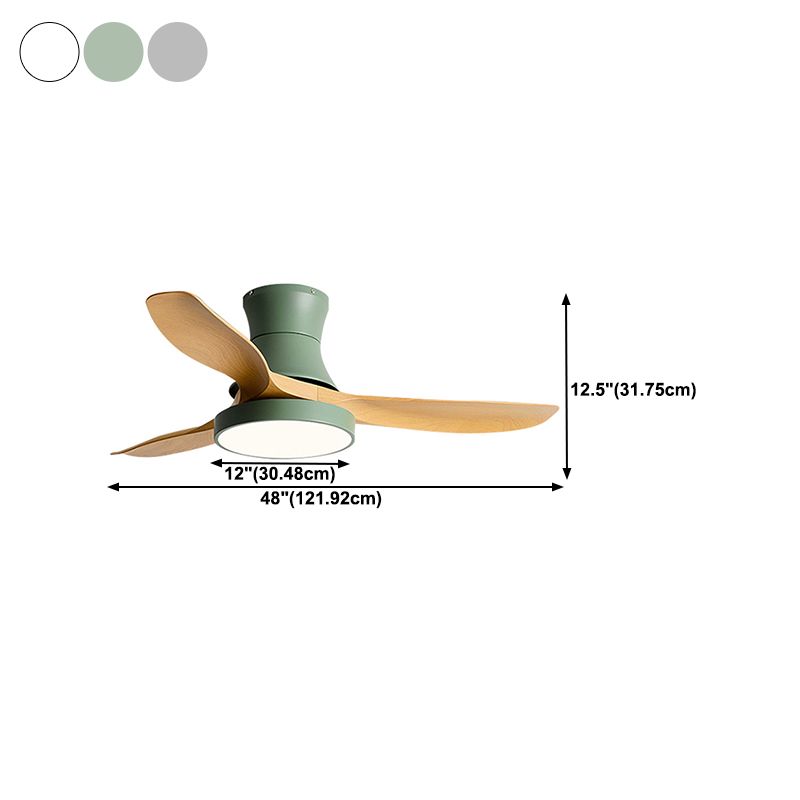 Modern 3-Blade Ceiling Fan Polish Finish Fan with Light for Home