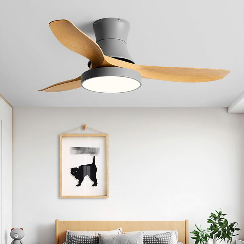 Modern 3-Blade Ceiling Fan Polish Finish Fan with Light for Home