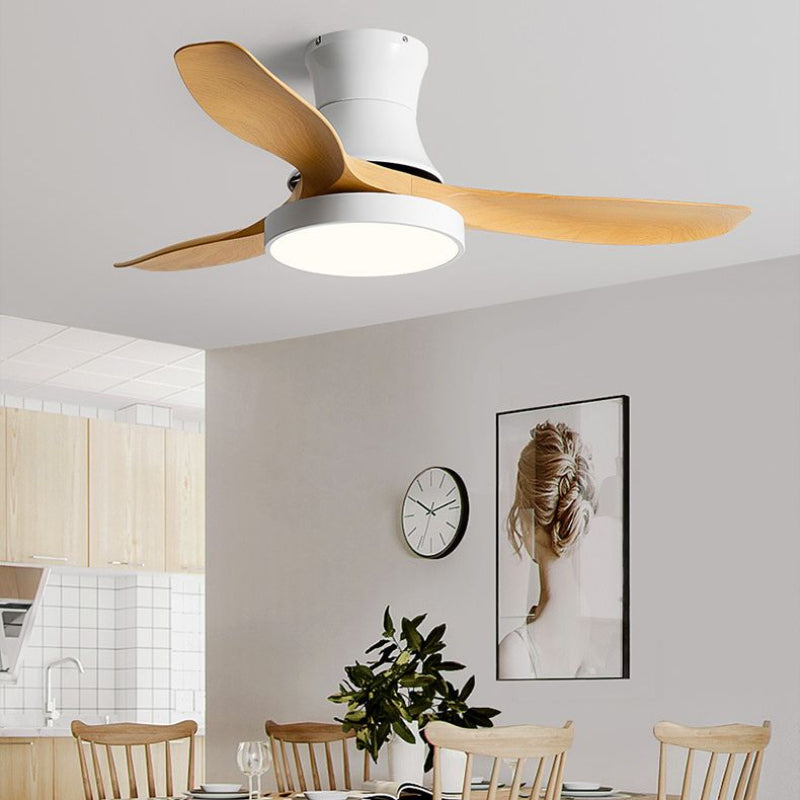 Modern 3-Blade Ceiling Fan Polish Finish Fan with Light for Home