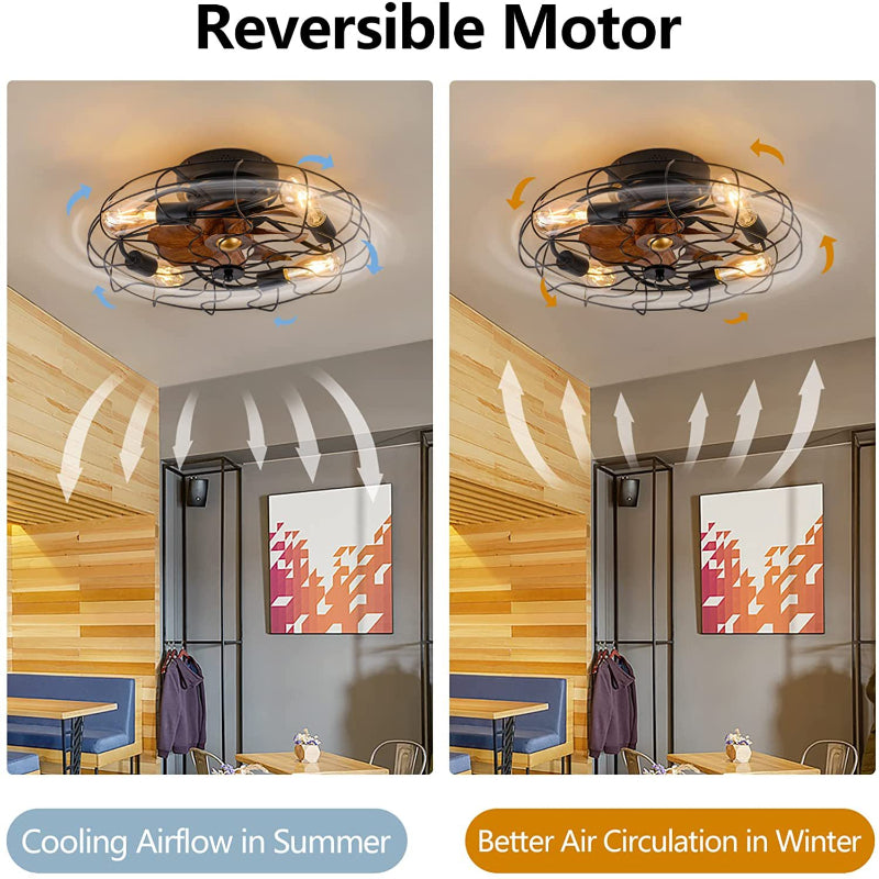 Farmhouse Caged Ceiling Fan with Light Kit