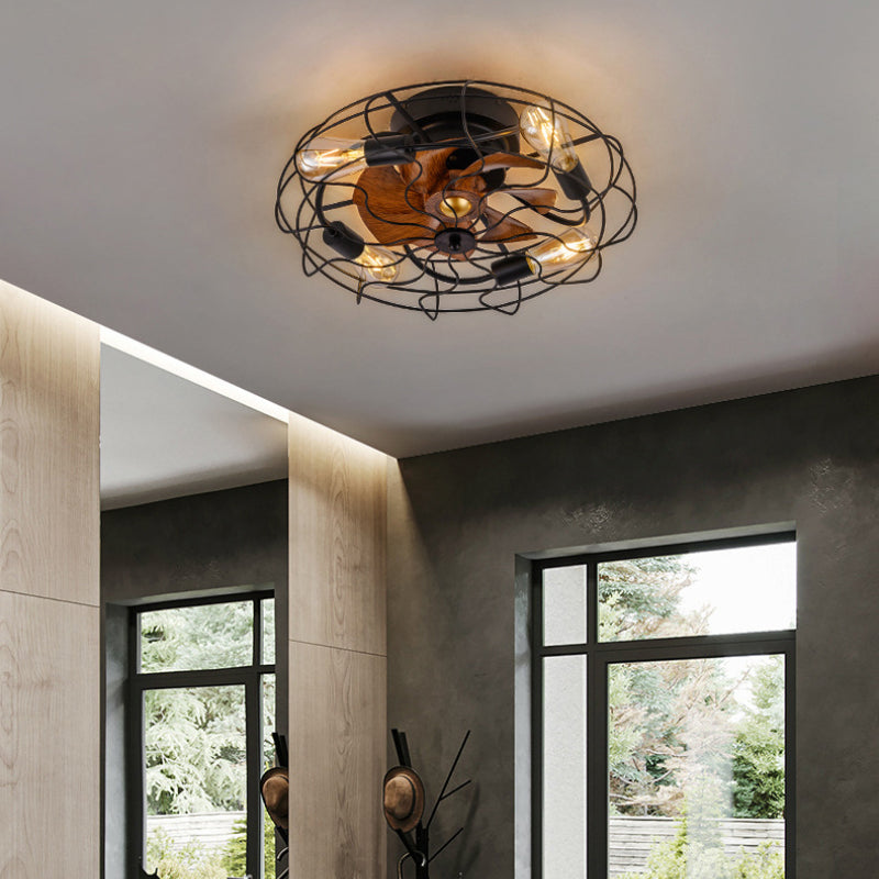 Farmhouse Caged Ceiling Fan with Light Kit