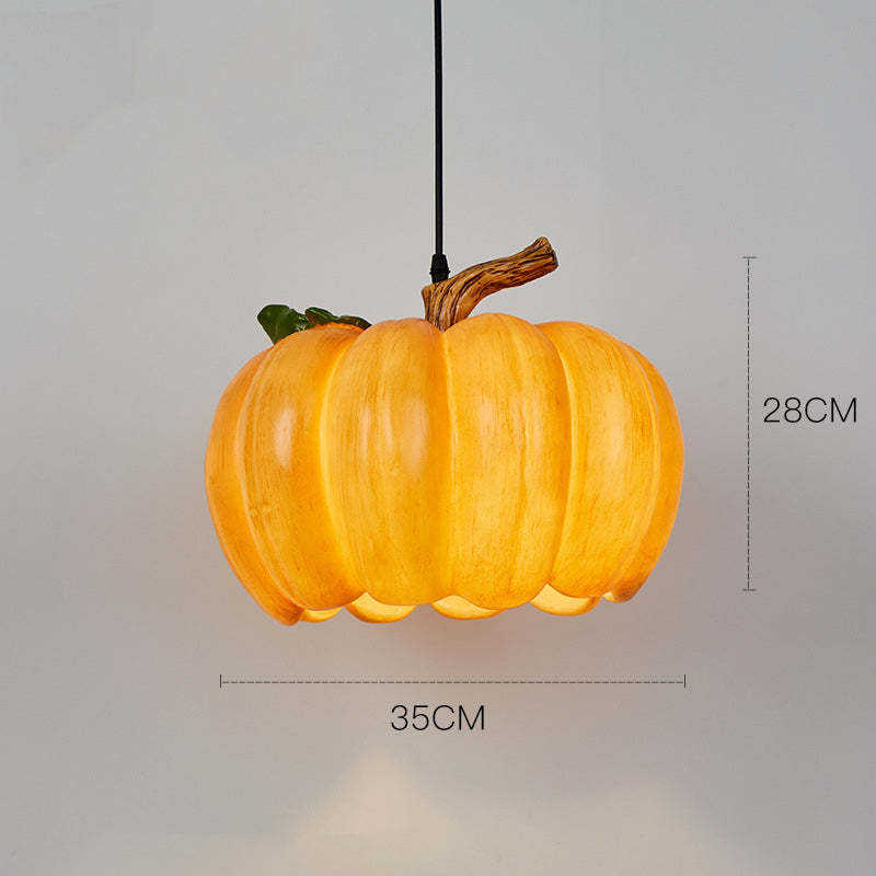 Pumpkin Pendant Lights Resin Vintage Lampshade