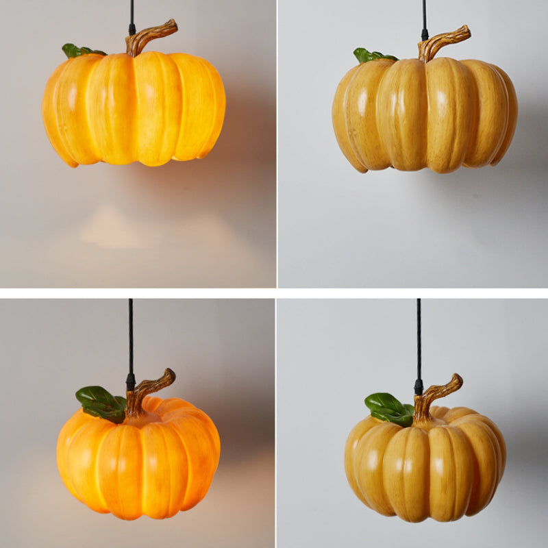 Pumpkin Pendant Lights Resin Vintage Lampshade