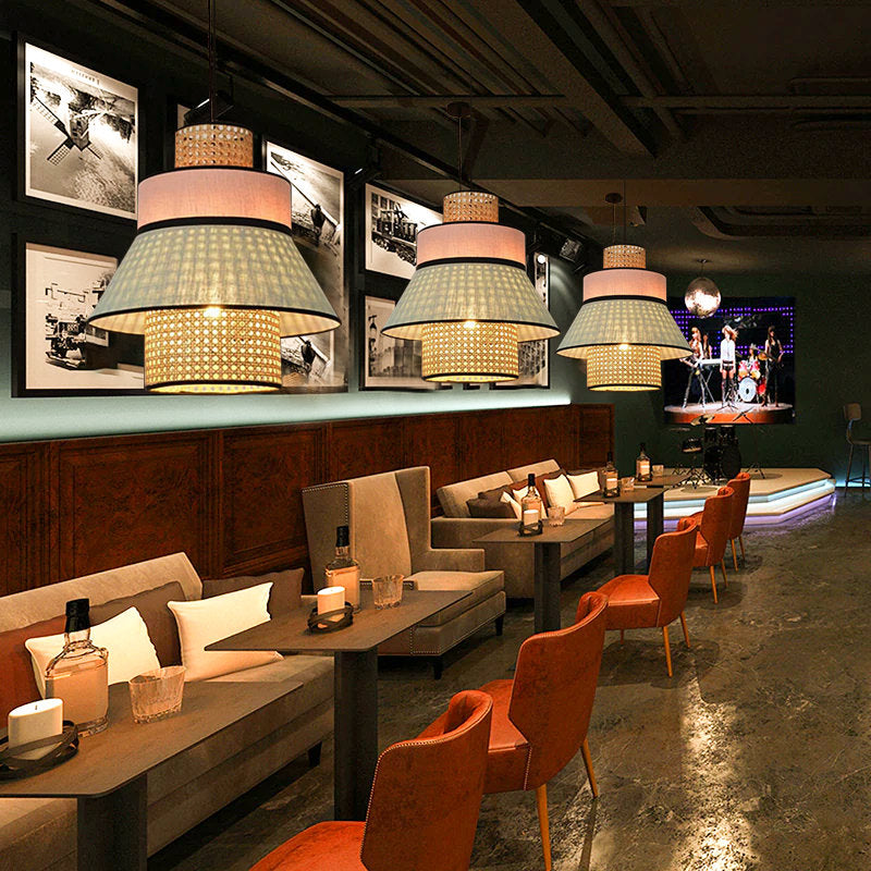Nordic Fabric Rattan Pendant Lights