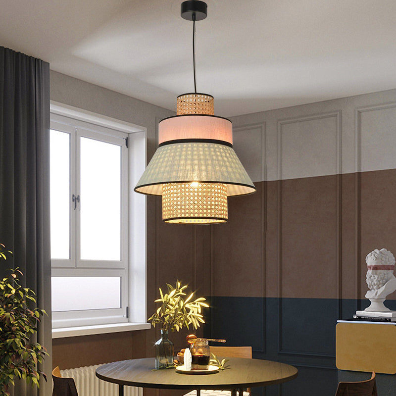 Nordic Fabric Rattan Pendant Lights
