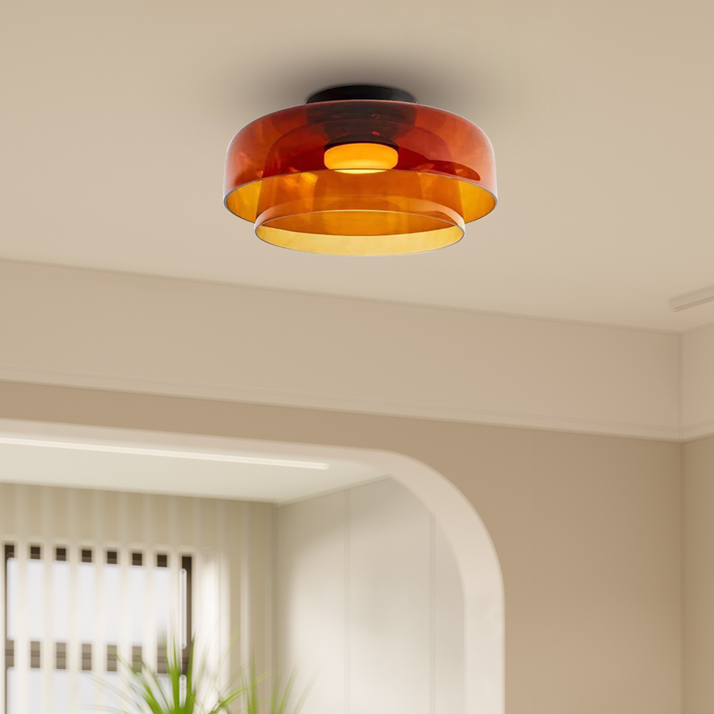 Creative Glass Ceiling Light Multi-Layer Pendant Lampshade