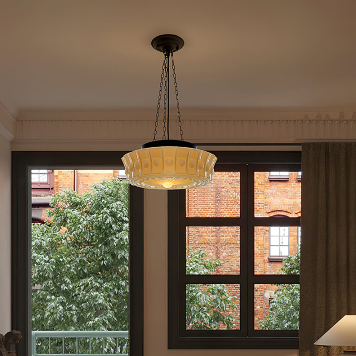 Lamppo Pendant Lights White Glass Ceiling Lighting for Living Room ...