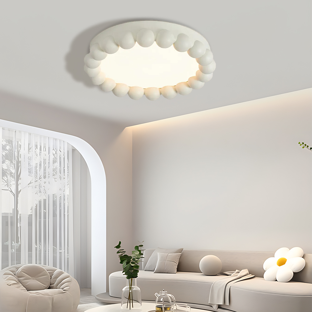 Minimalist Resin Beads Shape Flush Mount Ceiling Light