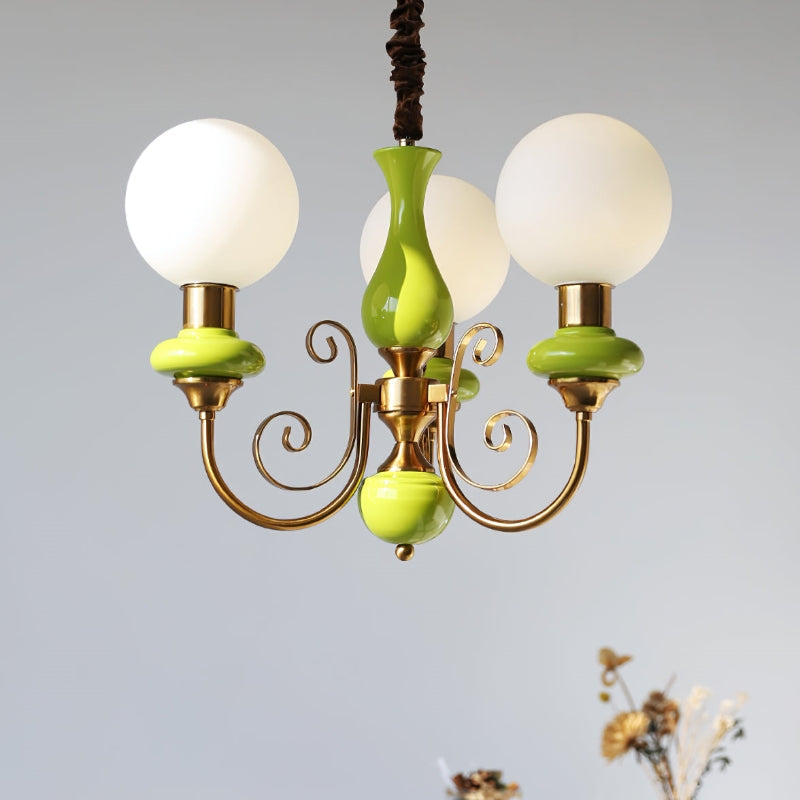 Modern Creative Art Green Chandelier