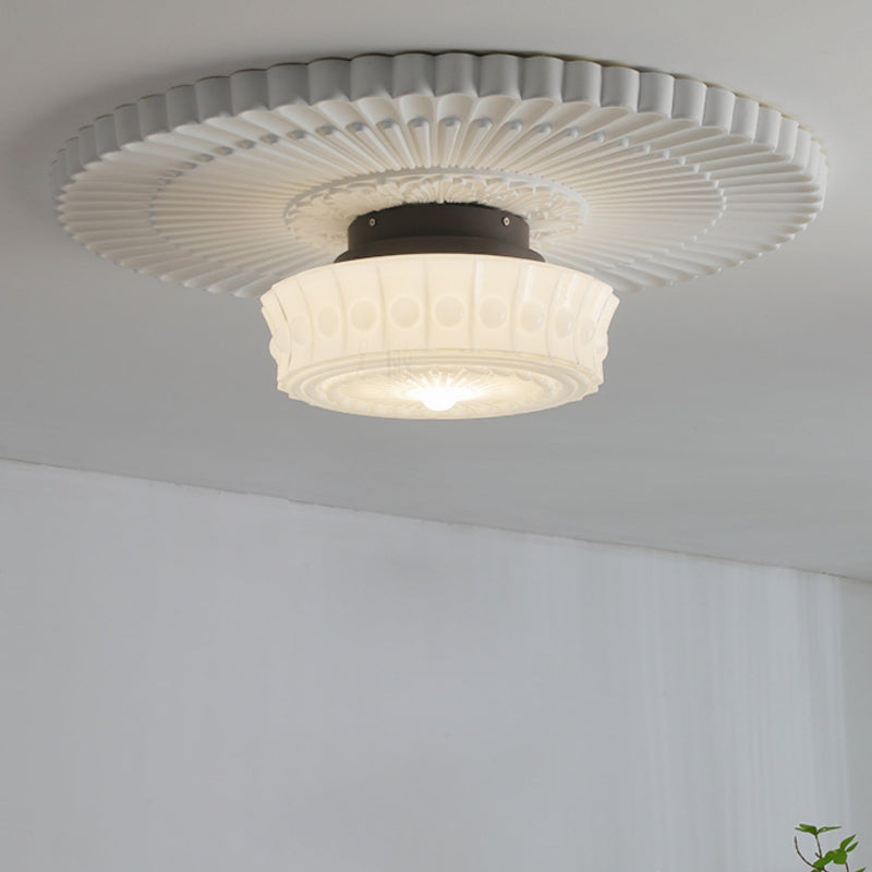 Art Vintage Dome White Ceiling Light