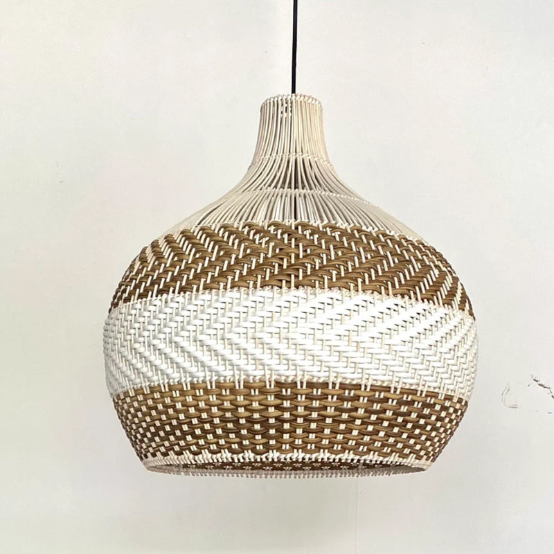 White Rattan Pendant Light Interior Decor