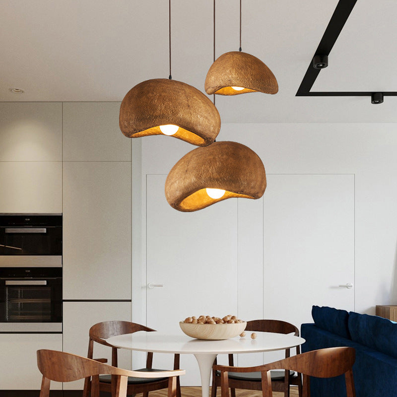 Nordic Brown Resin Oval Pendant Light
