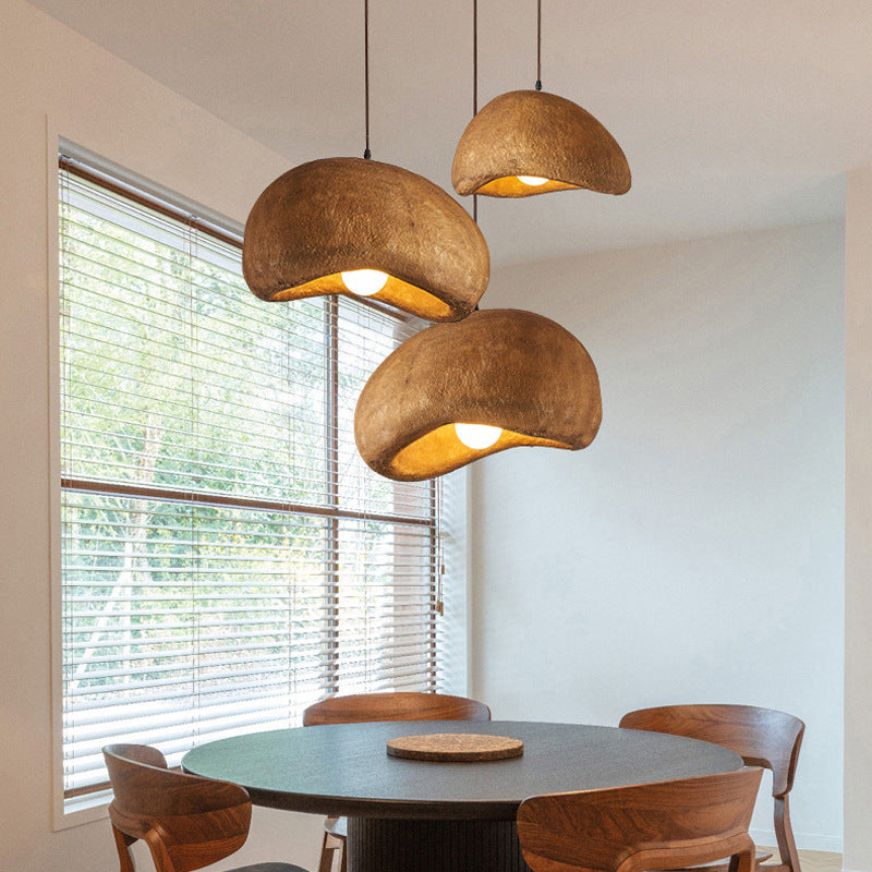 Nordic Brown Resin Oval Pendant Light