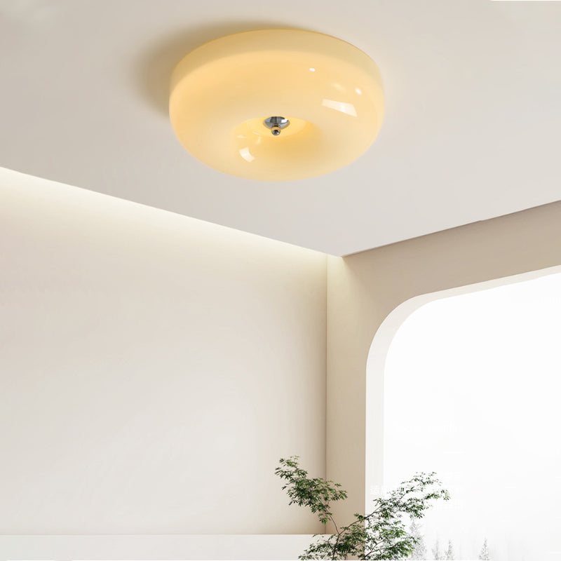 Cream Pudding Round Ceiling Lamp Living Room