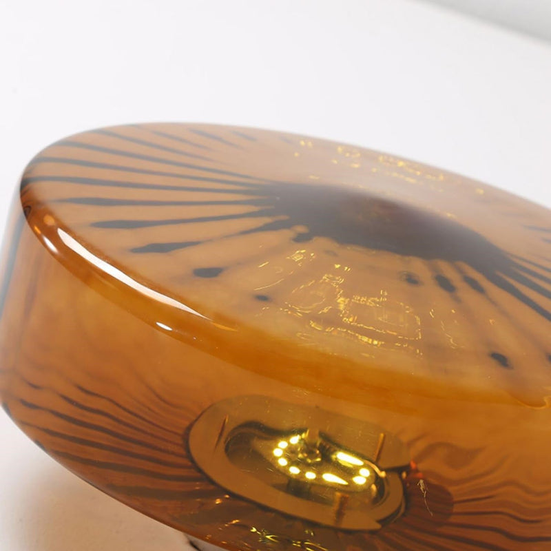 Amber Ceiling Light with Glass Shade for Bedroom