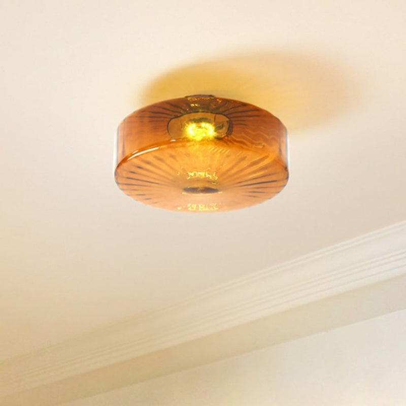 Amber Ceiling Light with Glass Shade for Bedroom