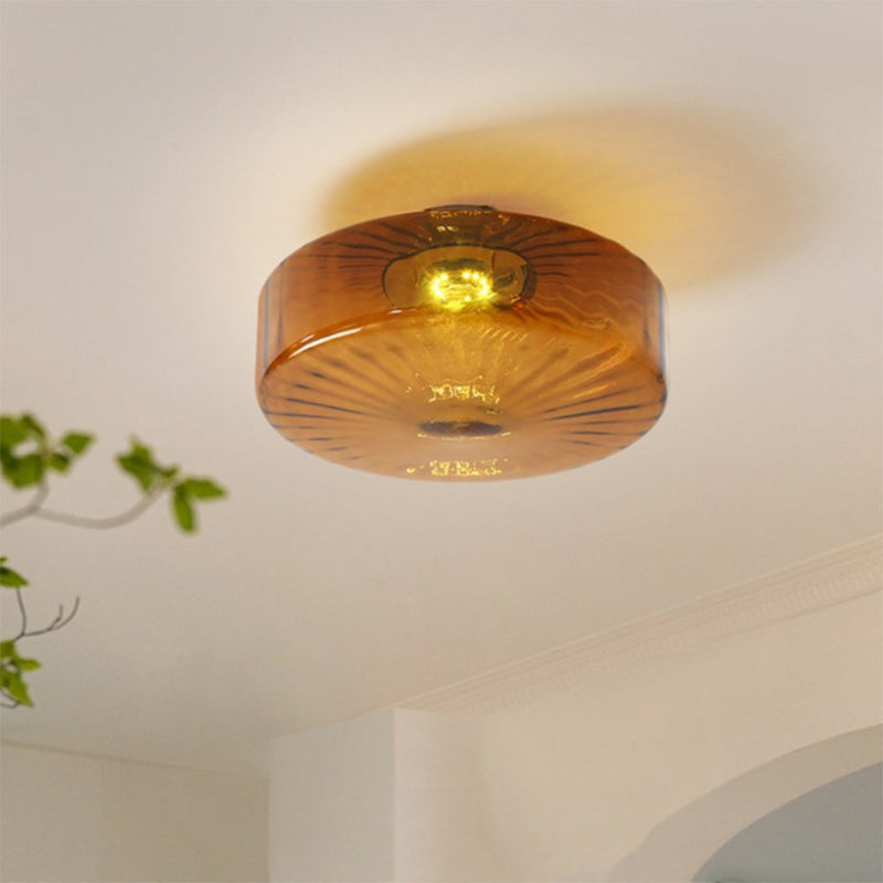 Amber Ceiling Light with Glass Shade for Bedroom