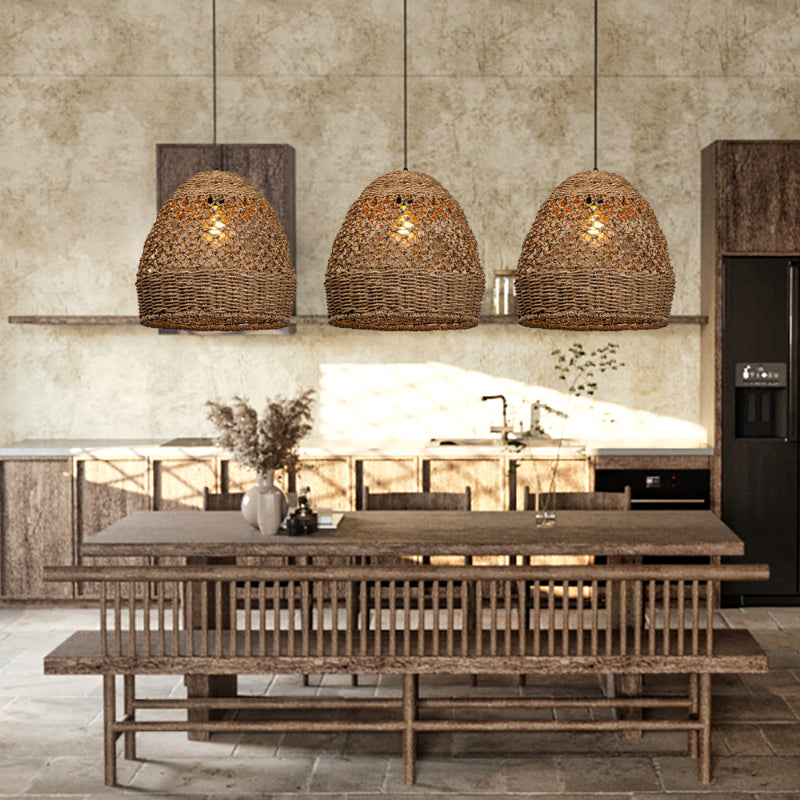 Natural Seagrass Pendant Light Handmade Lampshade