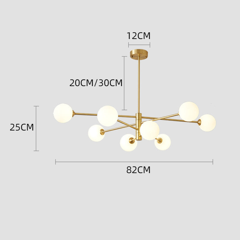 6-Light Brass Sputnik Chandelier