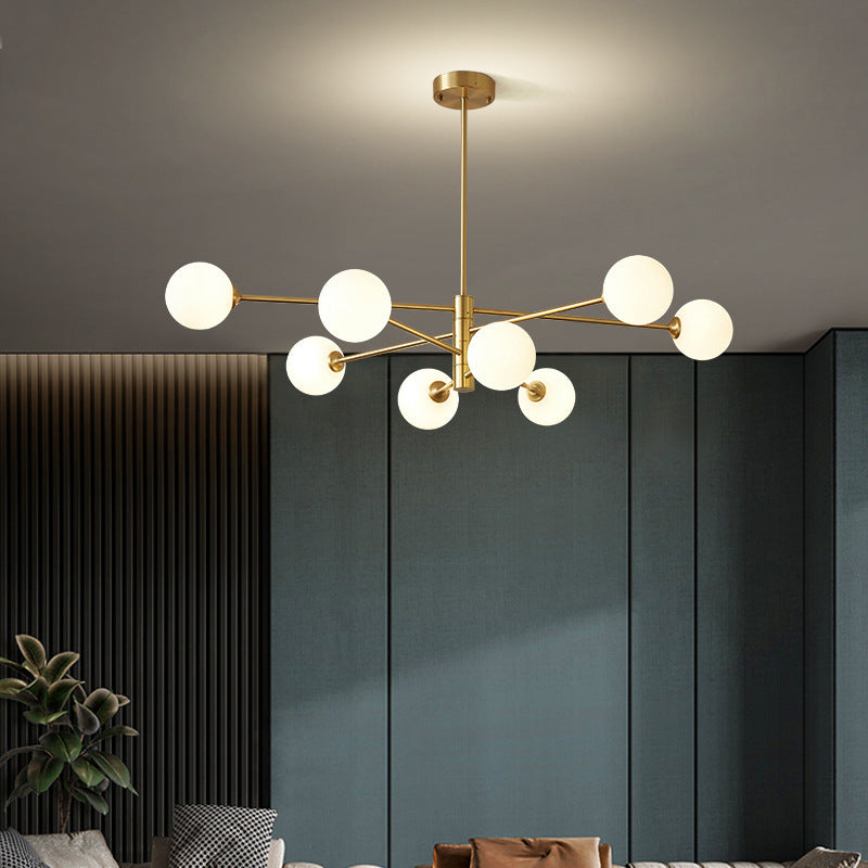 6-Light Brass Sputnik Chandelier