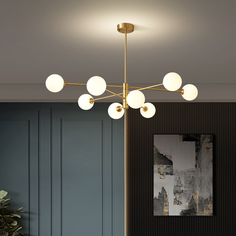 6-Light Brass Sputnik Chandelier