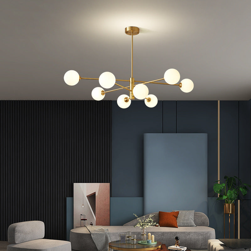 6-Light Brass Sputnik Chandelier