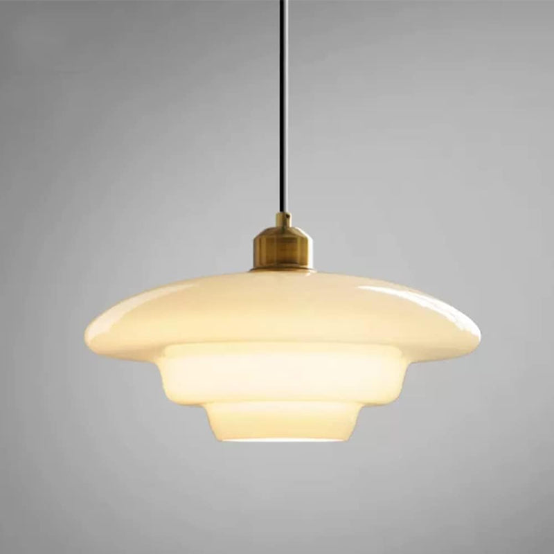 Mid Century Style Milk White Glass Pendant Light
