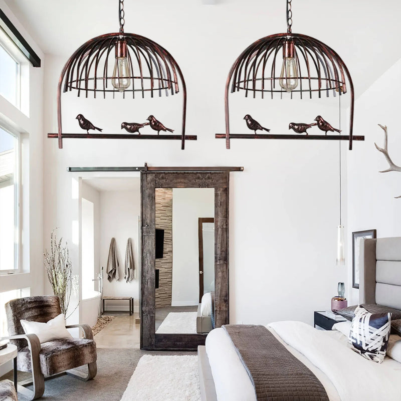 Industrial Style Metal birdcage chandelier