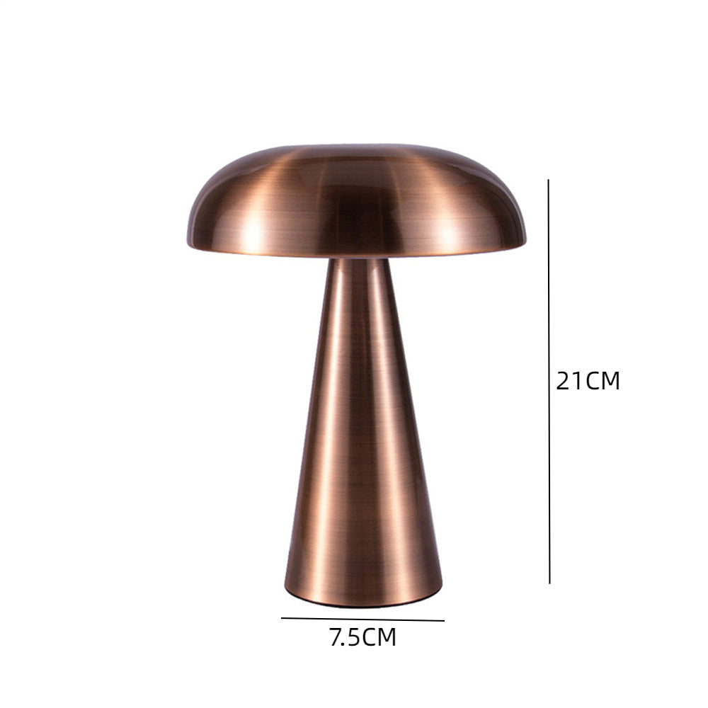 Portable Rechargeable Desk Lamp Metal Bedside Mushroom Lamp