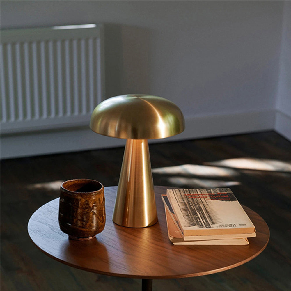 Portable Rechargeable Desk Lamp Metal Bedside Mushroom Lamp