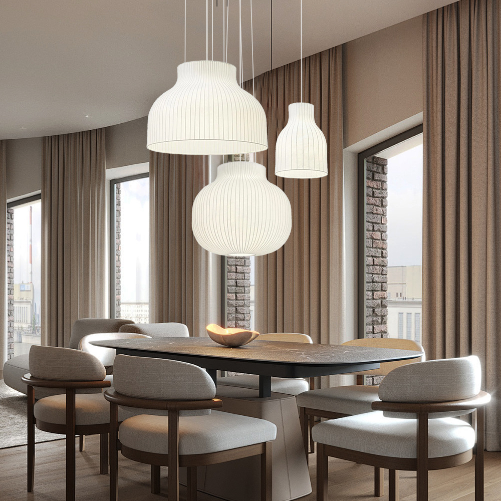 Japanese-style  Restaurant Silk Chandelier Living Room Creative Overhead Pendant Lamp