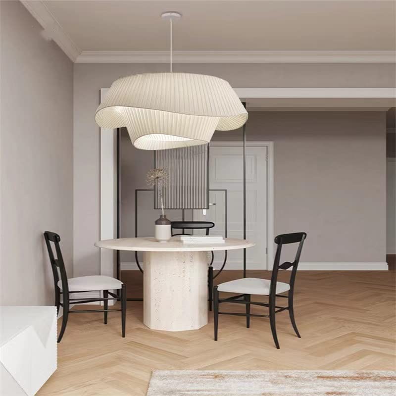 Milk White Chandelier Silk Satin Led Bedroom Decor Home Pendant Lights