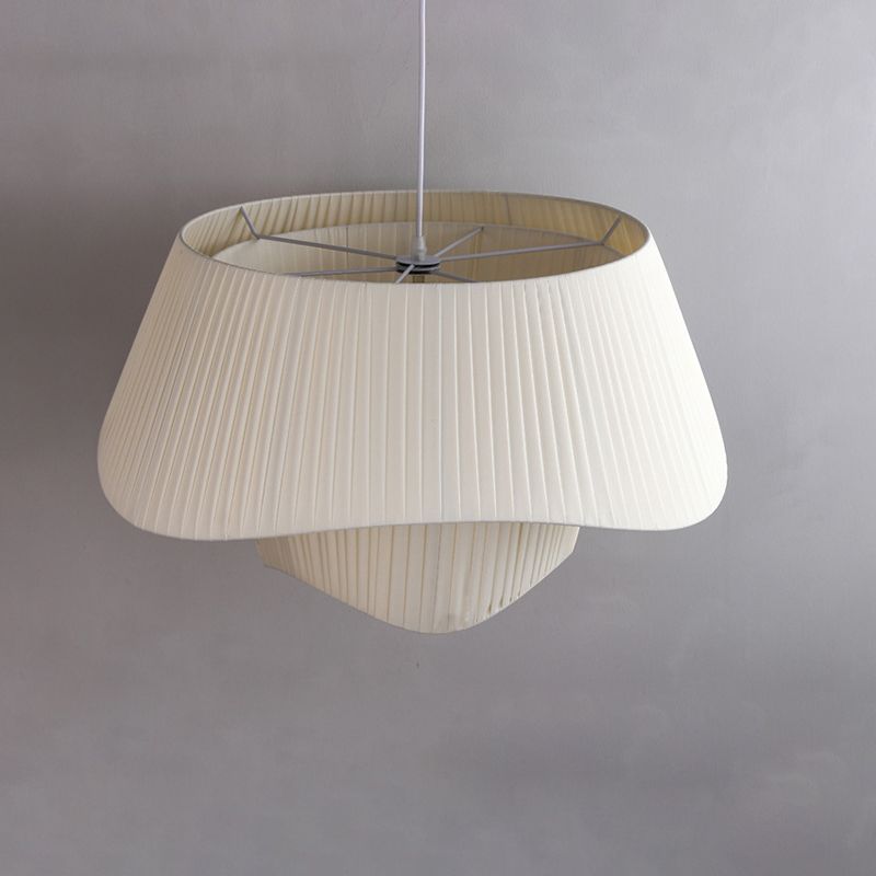 Milk White Chandelier Silk Satin Led Bedroom Decor Home Pendant Lights