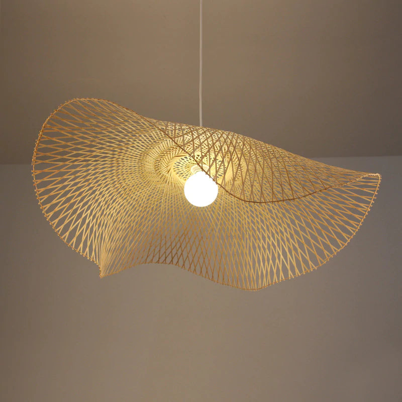 Irregular Bamboo Pendant Light For Bedroom