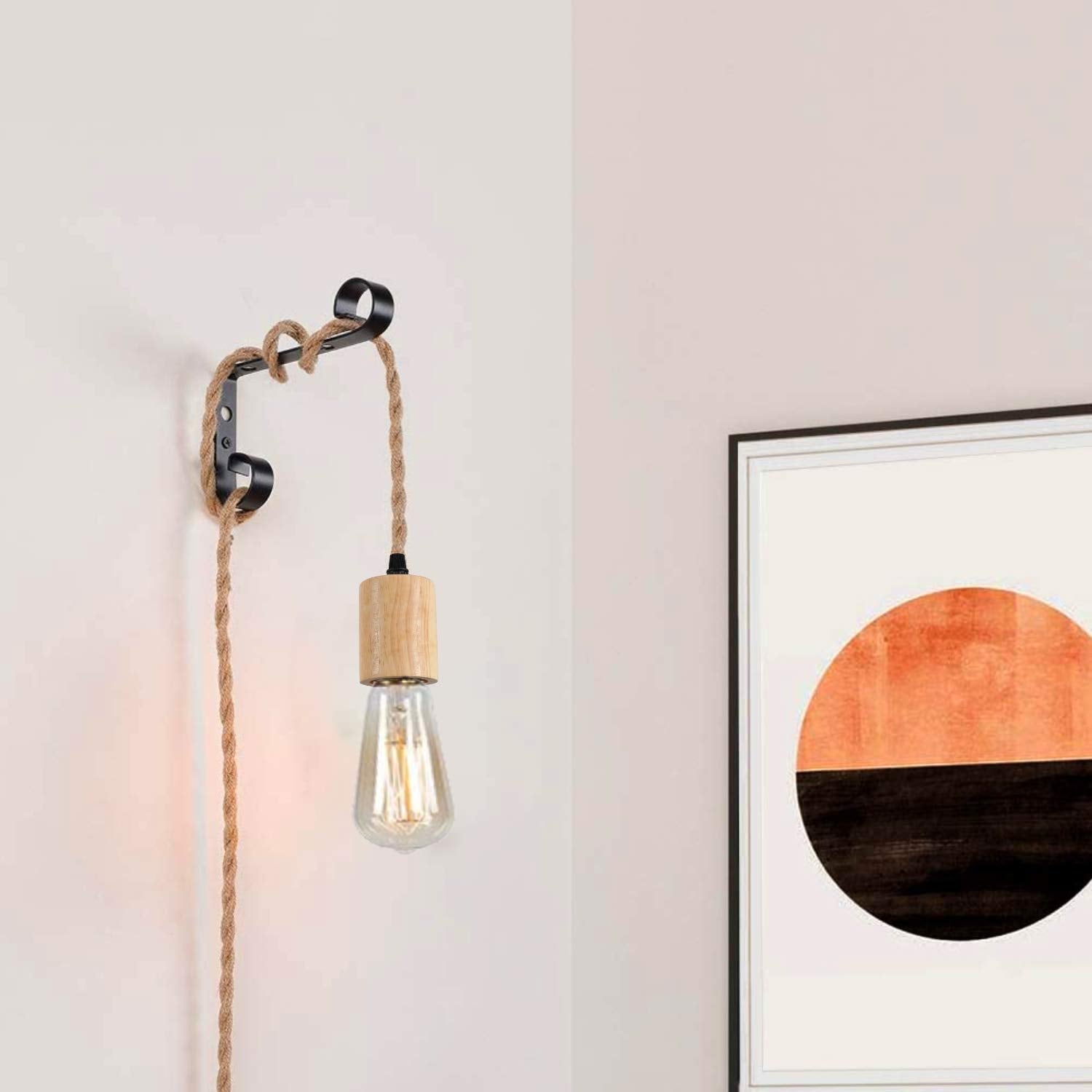Industrial 16.4FT Wood Pendant Light Cord Kit With Switch