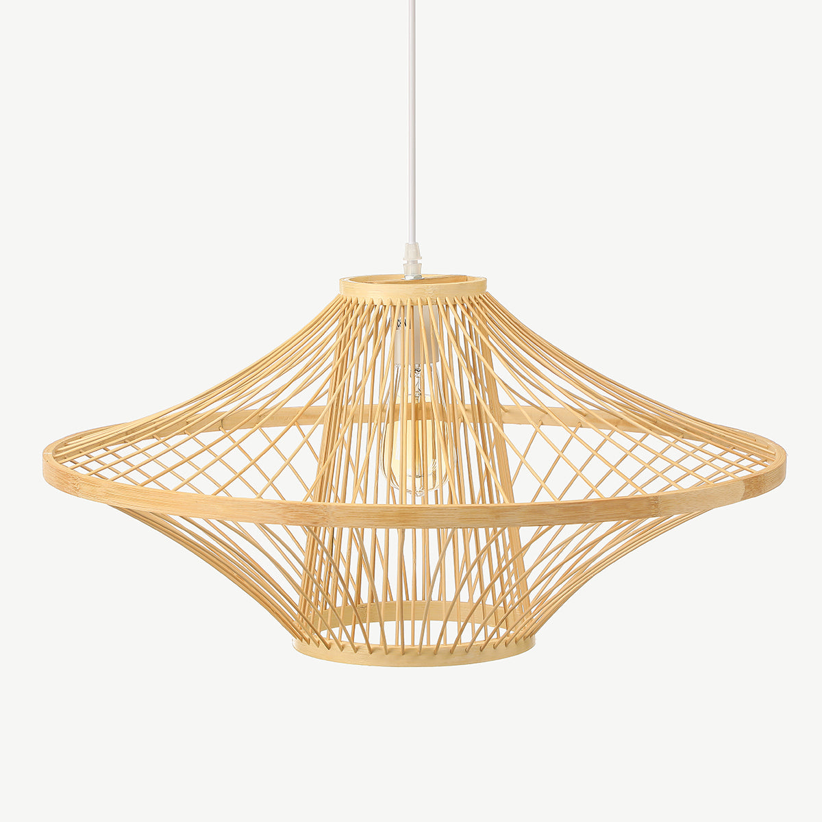 Handicraft Ceiling Light Mid-century Handmade Bamboo Lampshade Artistic Pendant Lamp Chandelier Home Decor