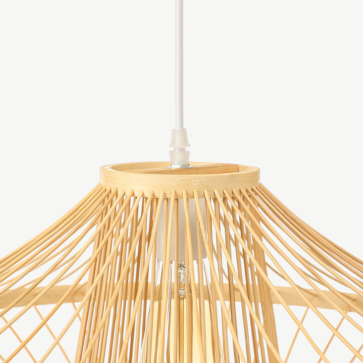 Handicraft Ceiling Light Mid-century Handmade Bamboo Lampshade Artistic Pendant Lamp Chandelier Home Decor