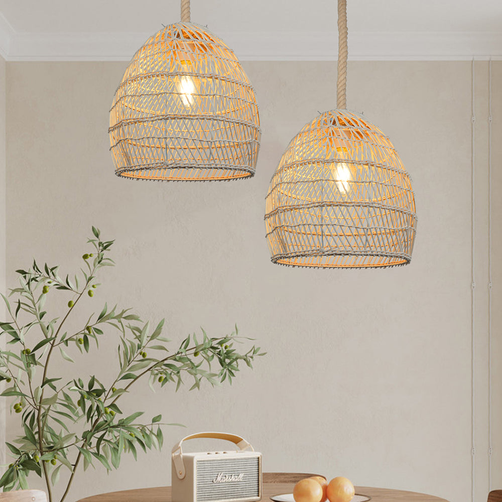 Nordic Rattan Hanging Light Shades Living Room Pendant Lamp Shade